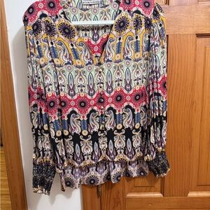 Alice + Olivia Serena paisley print viscose Blouse like new.